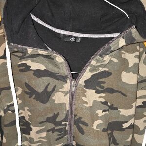 & Ave Camoflague Pull Over Hoodie